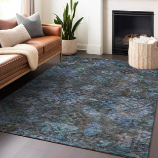 Piper Looms Chantille Global ACN1109 Teal Machine Washable Area Rug Lifestyle Image Feature