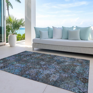 Piper Looms Chantille Global ACN1109 Teal Machine Washable Area Rug Outdoor Lifestyle Image Feature
