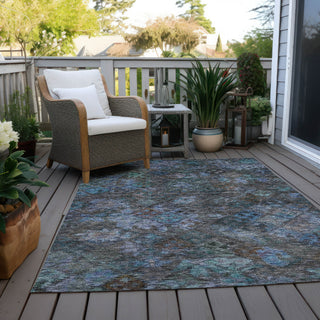 Piper Looms Chantille Global ACN1109 Teal Machine Washable Area Rug Outdoor Lifestyle Image Feature