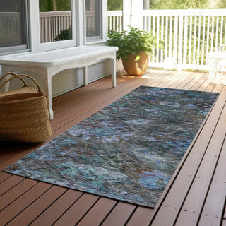 Piper Looms Chantille Global ACN1109 Teal Machine Washable Area Rug Runner Outdoor Lifestyle Image Feature