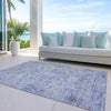 Piper Looms Chantille Damask ACN1110 Blue Machine Washable Area Rug Outdoor Lifestyle Image Feature
