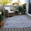 Piper Looms Chantille Damask ACN1110 Blue Machine Washable Area Rug Outdoor Lifestyle Image Feature