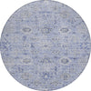 Piper Looms Chantille Damask ACN1110 Blue Machine Washable Area Rug Round Main Image