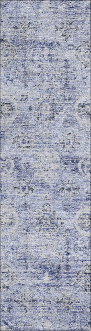 Piper Looms Chantille Damask ACN1110 Blue Machine Washable Area Rug Runner Main Image