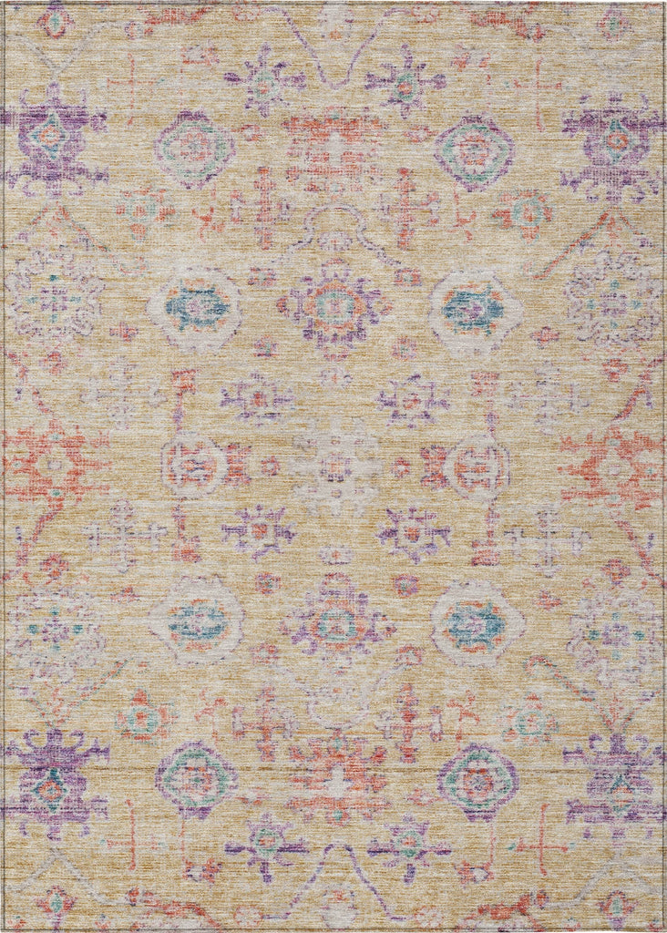 Piper Looms Chantille Damask ACN1110 Orange Machine Washable Area Rug main image