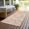 Piper Looms Chantille Damask ACN1110 Orange Machine Washable Area Rug Runner Outdoor Lifestyle Image Feature