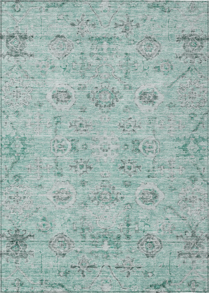 Piper Looms Chantille Damask ACN1110 Teal Machine Washable Area Rug main image