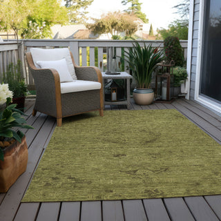 Piper Looms Chantille Global ACN1111 Olive Machine Washable Area Rug Outdoor Lifestyle Image Feature
