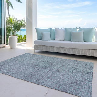 Piper Looms Chantille Global ACN1111 Teal Machine Washable Area Rug Outdoor Lifestyle Image Feature