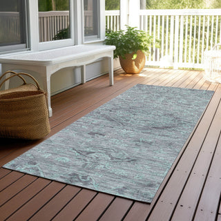 Piper Looms Chantille Global ACN1111 Teal Machine Washable Area Rug Runner Outdoor Lifestyle Image Feature