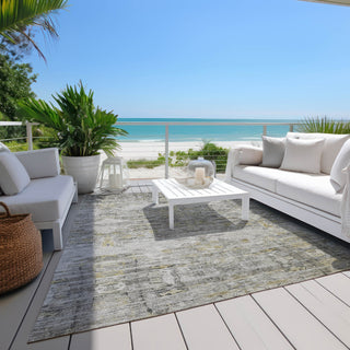 Piper Looms Chantille Modern ACN1112 Gray Machine Washable Area Rug Outdoor Lifestyle Image Feature