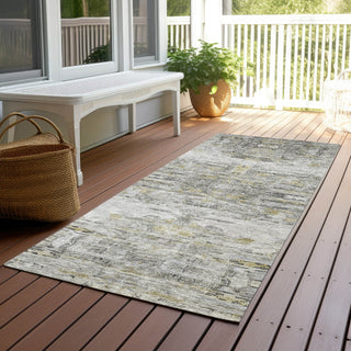 Piper Looms Chantille Modern ACN1112 Gray Machine Washable Area Rug Runner Outdoor Lifestyle Image Feature
