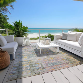 Piper Looms Chantille Modern ACN1112 Linen Machine Washable Area Rug Outdoor Lifestyle Image Feature