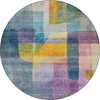 Piper Looms Chantille Modern ACN1113 Blue Machine Washable Area Rug Round Main Image