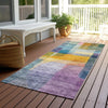 Piper Looms Chantille Modern ACN1113 Blue Machine Washable Area Rug Runner Outdoor Lifestyle Image Feature