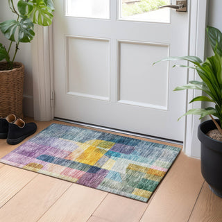 Piper Looms Chantille Modern ACN1113 Blue Machine Washable Area Rug Scatter Lifestyle Image Feature