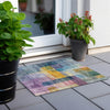 Piper Looms Chantille Modern ACN1113 Blue Machine Washable Area Rug Scatter Outdoor Lifestyle Image Feature