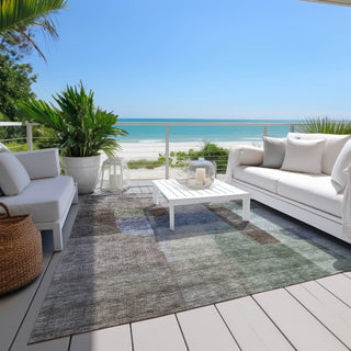 Piper Looms Chantille Modern ACN1113 Brown Machine Washable Area Rug Outdoor Lifestyle Image Feature