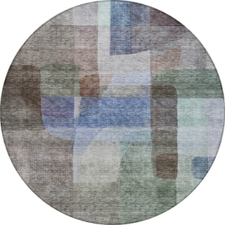 Piper Looms Chantille Modern ACN1113 Brown Machine Washable Area Rug Round Main Image