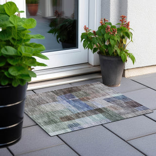 Piper Looms Chantille Modern ACN1113 Brown Machine Washable Area Rug Scatter Outdoor Lifestyle Image Feature