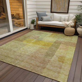 Piper Looms Chantille Modern ACN1113 Gold Machine Washable Area Rug Outdoor Lifestyle Image Feature