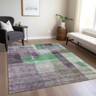 Piper Looms Chantille Modern ACN1113 Purple Machine Washable Area Rug Lifestyle Image Feature