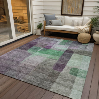 Piper Looms Chantille Modern ACN1113 Purple Machine Washable Area Rug Outdoor Lifestyle Image Feature