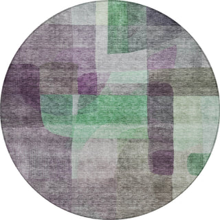 Piper Looms Chantille Modern ACN1113 Purple Machine Washable Area Rug Round Main Image