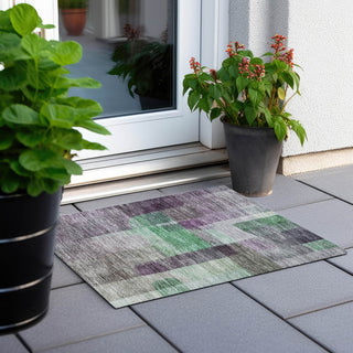 Piper Looms Chantille Modern ACN1113 Purple Machine Washable Area Rug Scatter Outdoor Lifestyle Image Feature