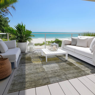 Piper Looms Chantille Modern ACN1113 Taupe Machine Washable Area Rug Outdoor Lifestyle Image Feature