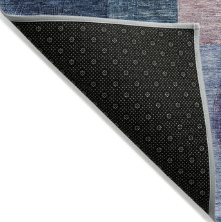 Piper Looms Chantille Geometric ACN1114 Blue Machine Washable Area Rug Backing Image