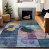 Piper Looms Chantille Geometric ACN1114 Blue Machine Washable Area Rug Lifestyle Image Feature