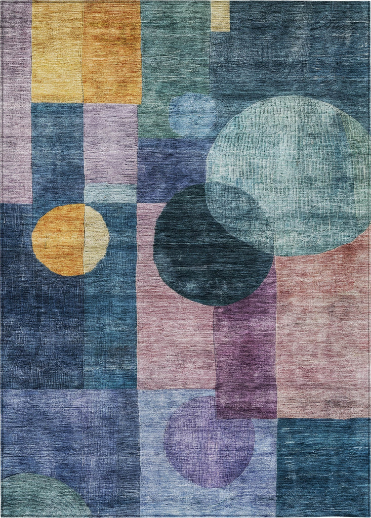 Piper Looms Chantille Geometric ACN1114 Blue Machine Washable Area Rug main image