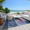 Piper Looms Chantille Geometric ACN1114 Blue Machine Washable Area Rug Outdoor Lifestyle Image Feature