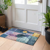 Piper Looms Chantille Geometric ACN1114 Blue Machine Washable Area Rug Scatter Lifestyle Image Feature
