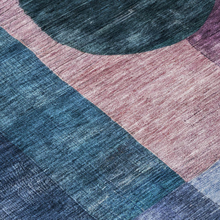 Piper Looms Chantille Geometric ACN1114 Blue Machine Washable Area Rug Swatch Image