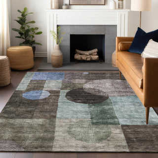 Piper Looms Chantille Geometric ACN1114 Brown Machine Washable Area Rug Lifestyle Image Feature