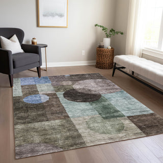 Piper Looms Chantille Geometric ACN1114 Brown Machine Washable Area Rug Lifestyle Image Feature
