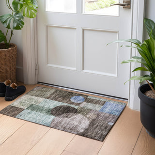 Piper Looms Chantille Geometric ACN1114 Brown Machine Washable Area Rug Scatter Lifestyle Image Feature