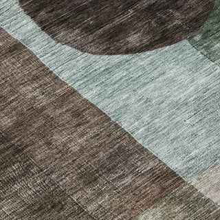 Piper Looms Chantille Geometric ACN1114 Brown Machine Washable Area Rug Swatch Image
