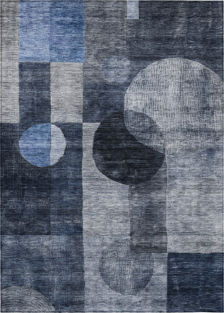Piper Looms Chantille Geometric ACN1114 Navy Machine Washable Area Rug main image