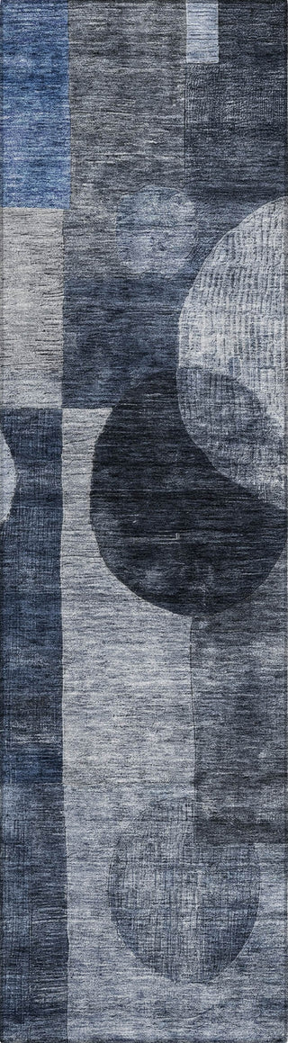 Piper Looms Chantille Geometric ACN1114 Navy Machine Washable Area Rug Runner Main Image