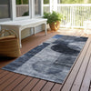 Piper Looms Chantille Geometric ACN1114 Navy Machine Washable Area Rug Runner Outdoor Lifestyle Image Feature