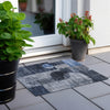 Piper Looms Chantille Geometric ACN1114 Navy Machine Washable Area Rug Scatter Outdoor Lifestyle Image Feature