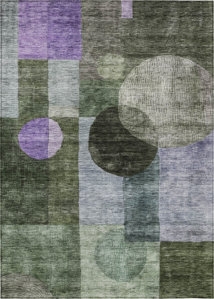 Piper Looms Chantille Geometric ACN1114 Olive Machine Washable Area Rug main image