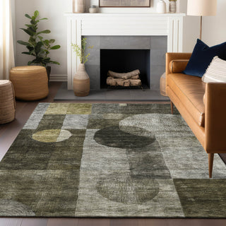 Piper Looms Chantille Geometric ACN1114 Taupe Machine Washable Area Rug Lifestyle Image Feature