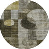Piper Looms Chantille Geometric ACN1114 Taupe Machine Washable Area Rug Round Main Image