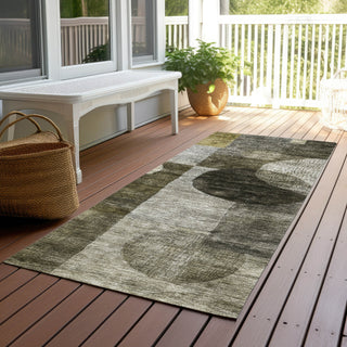 Piper Looms Chantille Geometric ACN1114 Taupe Machine Washable Area Rug Runner Outdoor Lifestyle Image Feature