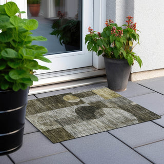 Piper Looms Chantille Geometric ACN1114 Taupe Machine Washable Area Rug Scatter Outdoor Lifestyle Image Feature