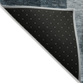 Piper Looms Chantille Geometric ACN1114 Teal Machine Washable Area Rug Backing Image